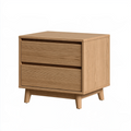 Nachttisch 50 x 40 x 55 cm Holzoptik mit 2 Schubladen skandinavisch