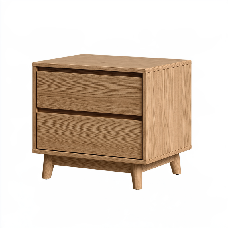 Nachttisch 50 x 40 x 55 cm Holzoptik mit 2 Schubladen skandinavisch