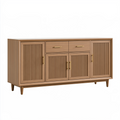 Sideboard 180 x 45 x 85 cm Holzwerkstoff Braun mit Lamellentüren