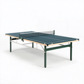 Tischtennistisch 274 x 152.5 x 76 cm blaugrün mit Metallgestell und Netz für Indoor-Spiel