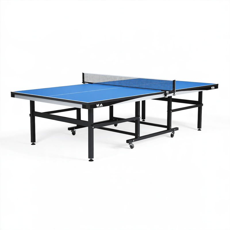Tischtennistisch 274 x 152.5 x 76 cm blau Stahl fahrbar