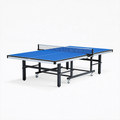 Tischtennisplatte 274 x 152.5 x 76 cm Blau Stahl klappbar mit Rollen