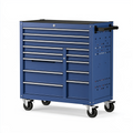 Werkzeugwagen 78 x 46 x 97 cm aus Stahl Blau für Werkstatt fahrbar mit Schubladen