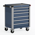 Werkzeugwagen 77 x 46 x 97 cm aus Stahl Blau mit 6 Schubladen abschließbar